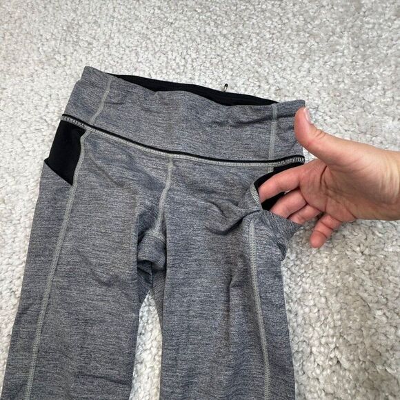 Lululemon Pace Rival Crop Legging Heather Gray Black - Picture 7 of 15
